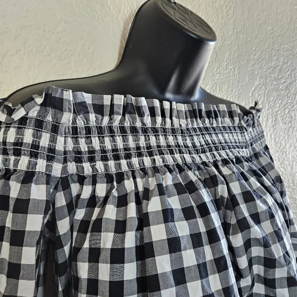 Kate Spade Gingham Off-Shoulder Blouse